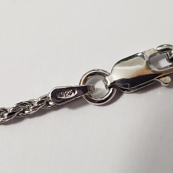 Sterling Silver Three Strand Pink Butterfly Rhinestone Necklace Made in Italy - Picture 4 of 6